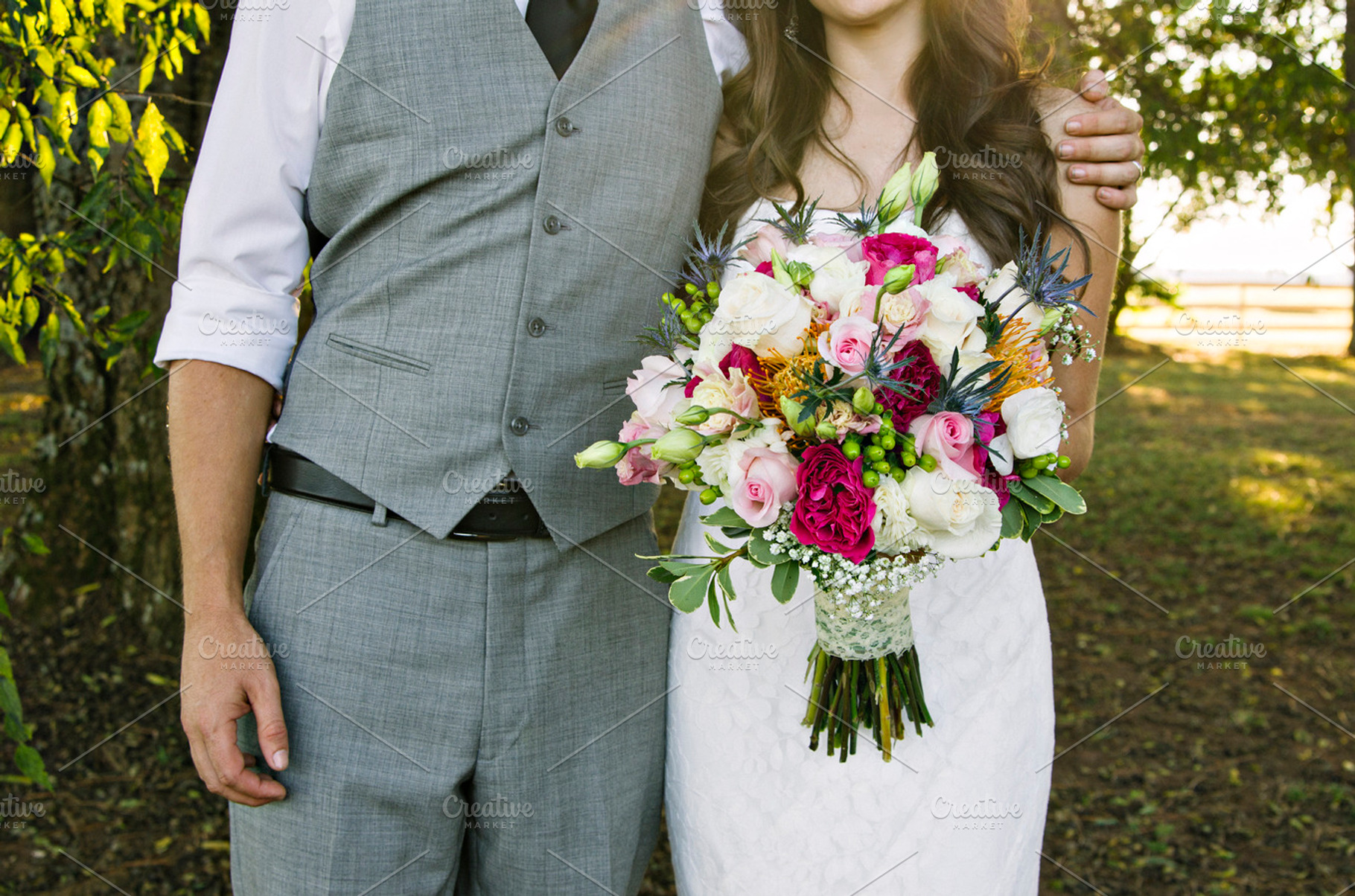 Bride, Groom, and Bouquet, a Person Photo by JackieDaily