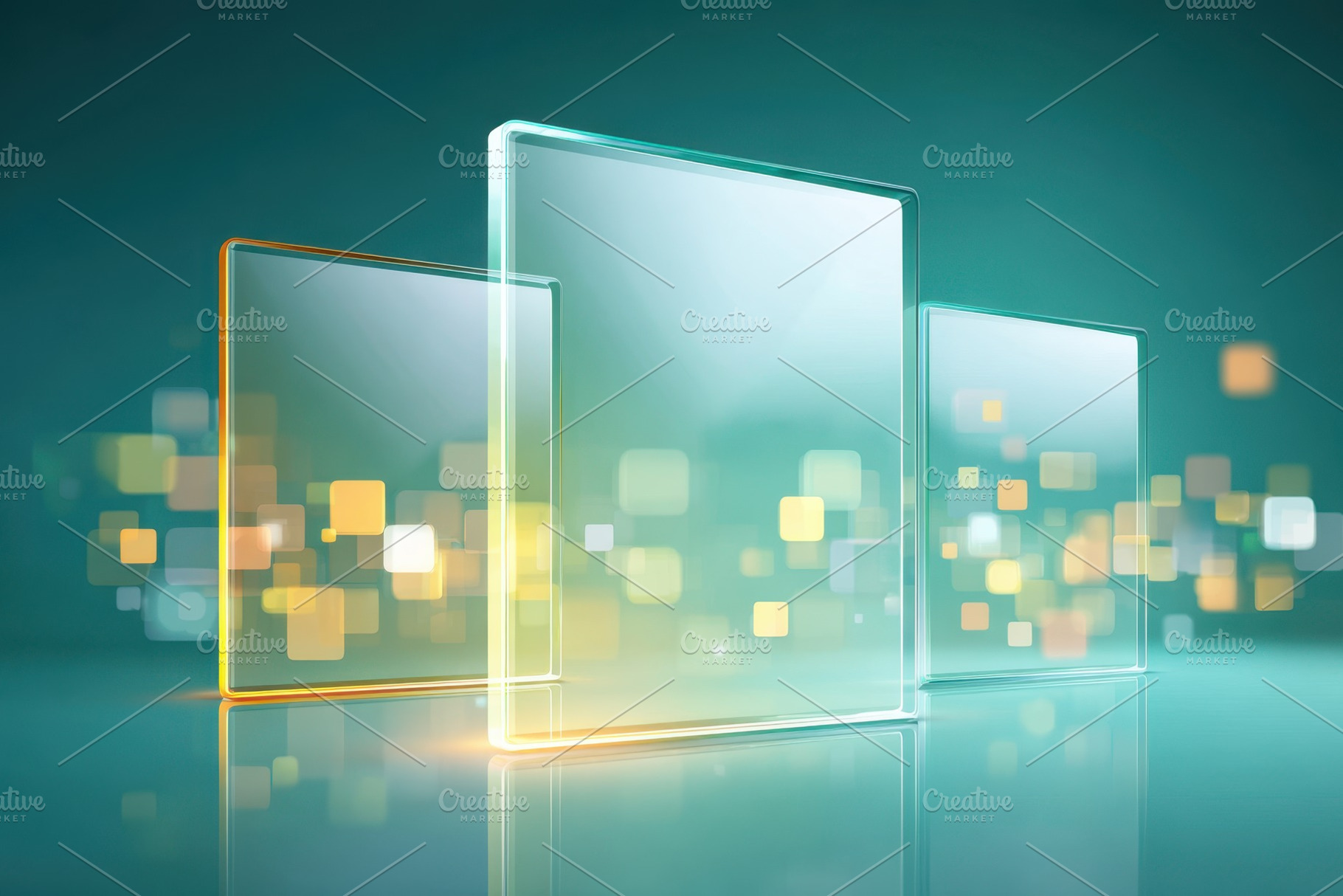 Stacked glass panels with shimmering reflections, a Background Photo by AlyaAnd