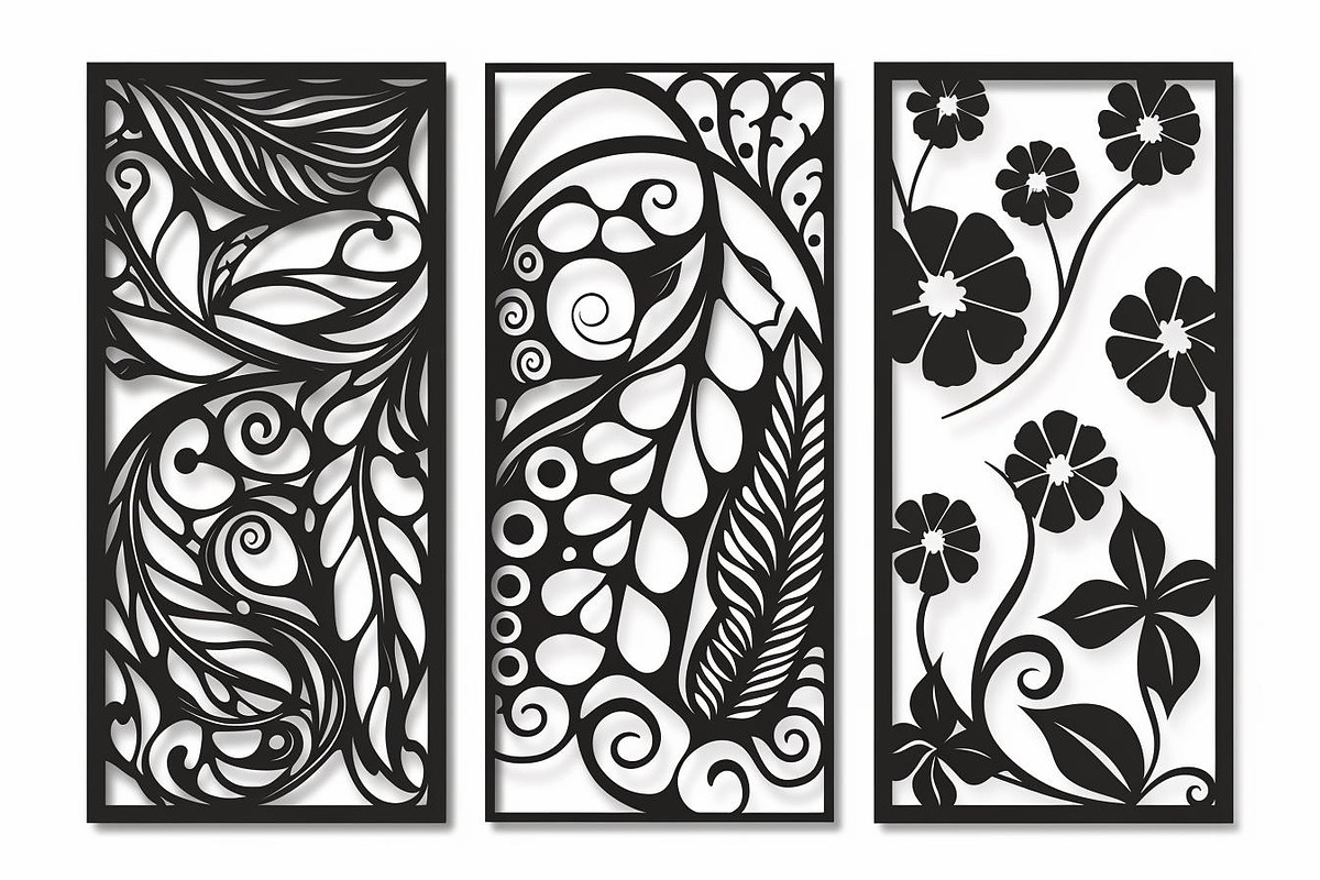 Decorative Wall Art Panel Vector Set, an Illustration by BIPLOB EXPERT (Photo 7 of 9)