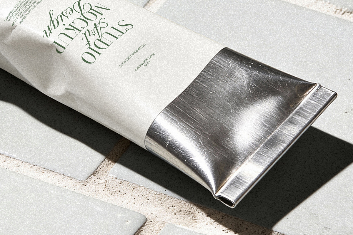 Metallic Cosmetic Tube Mockup, a Packaging Mockup by nkate (Photo 3 of 5)