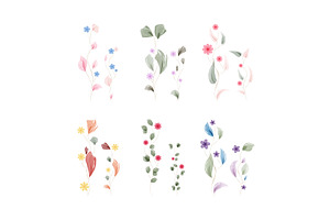 Delicate watercolor leaves and, an Object Illustration by okskukuruza