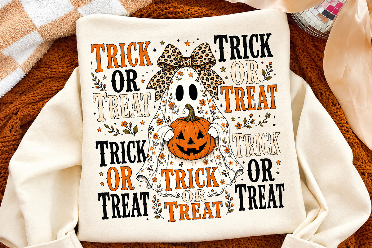 Trick or Treat PNG,Retro Halloween, a Seasonal Illustration by Libby Wishes (Photo 2 of 3)