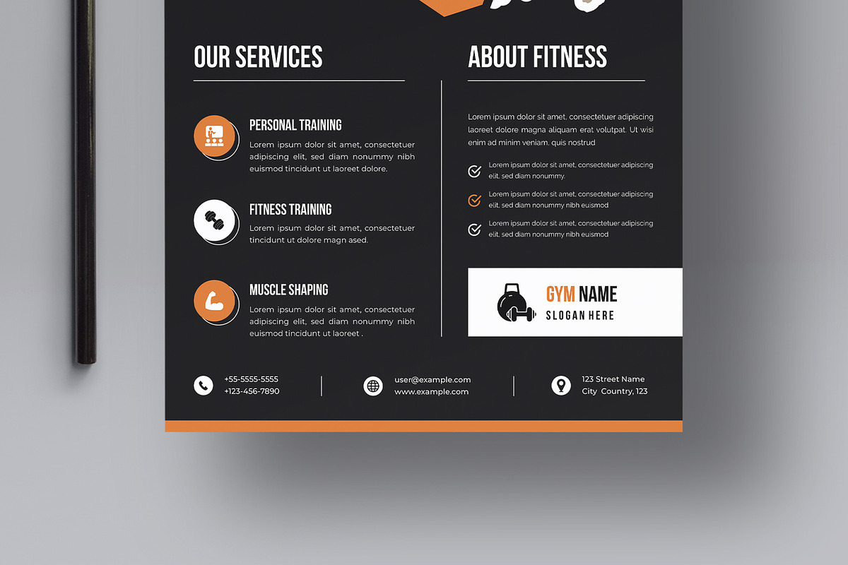 Fitness Gym Flyer Template, a Flyer Template by MightyDesign (Photo 3 of 8)