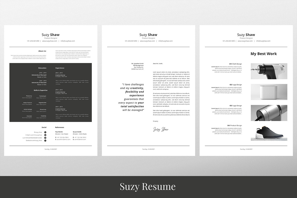 Suzy Resume Template, a Resume Template by Nina Shaw (Photo 10 of 11)