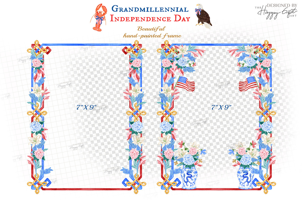 Grandmillennial Independence Day, a Decorative Illustration by TheHappyGiftArt (Photo 12 of 21)