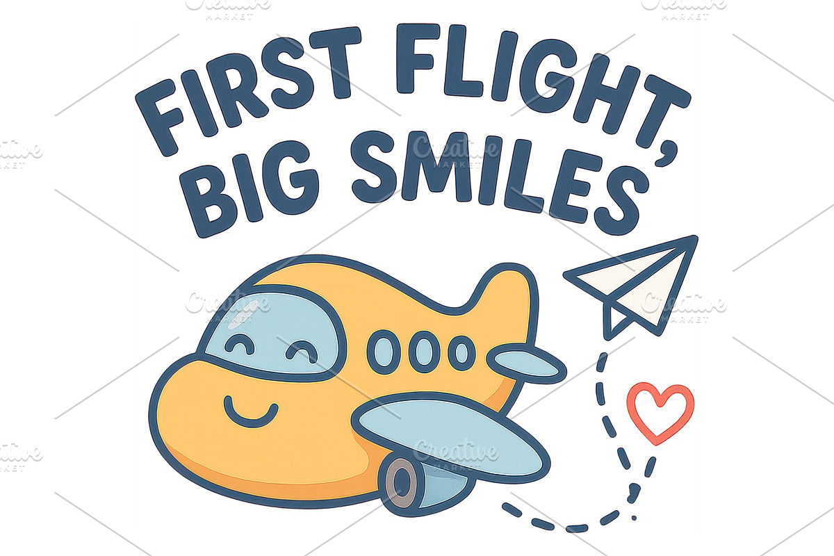 First Flight Big Smiles Airplane, a Background Graphic by LaseredNinja (Photo 1 of 7)