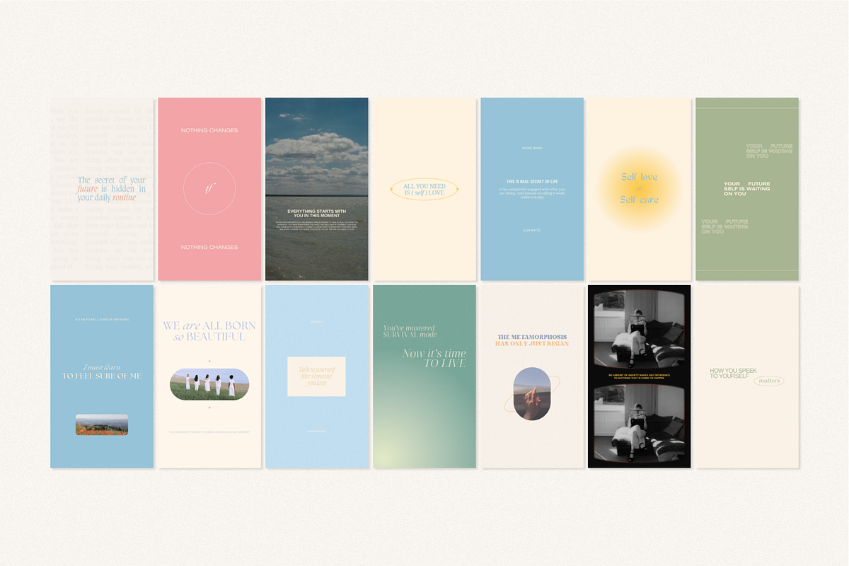 Self-Care Quotes CANVA IG Templates, a Social Media Template by Oksafox (Photo 16 of 17)