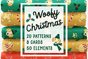 Dog Christmas patterns card elements, a Pattern Graphic by RevolutionizZed (Thumbnail 1 of 14)