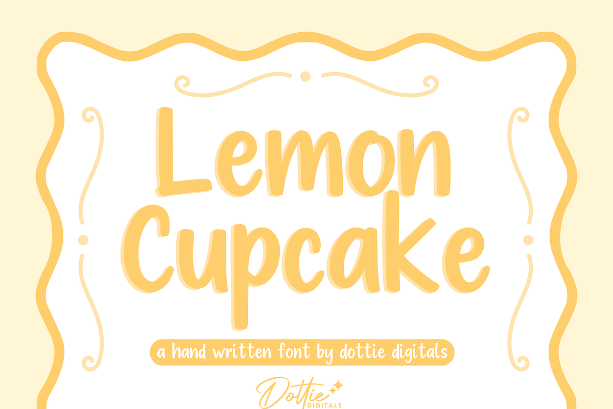 Lemon Cupcake Font – Handwritten San, a Sans Serif Font by Dottie Digitals (Photo 1 of 3)