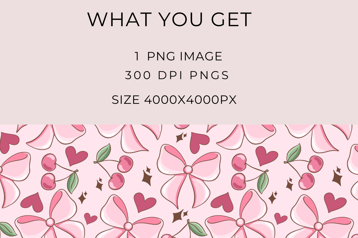 Coquette Cherry Seamless Pattern, an Illustration by Anca Digital Vibe (Photo 2 of 4)