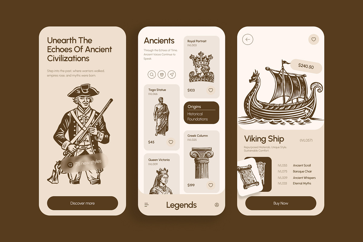 Vintage History Art Illustration Set, an Education Illustration by Prosymbols (Photo 4 of 8)