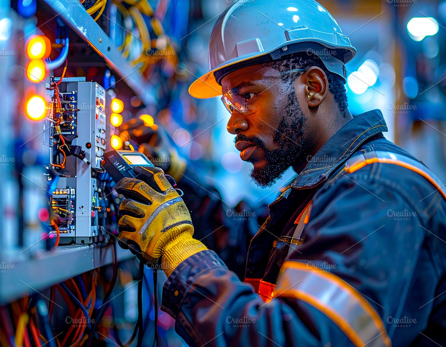 Young electrician installing electrical wiring and wall outlets, a Photo by DanFLCreativo