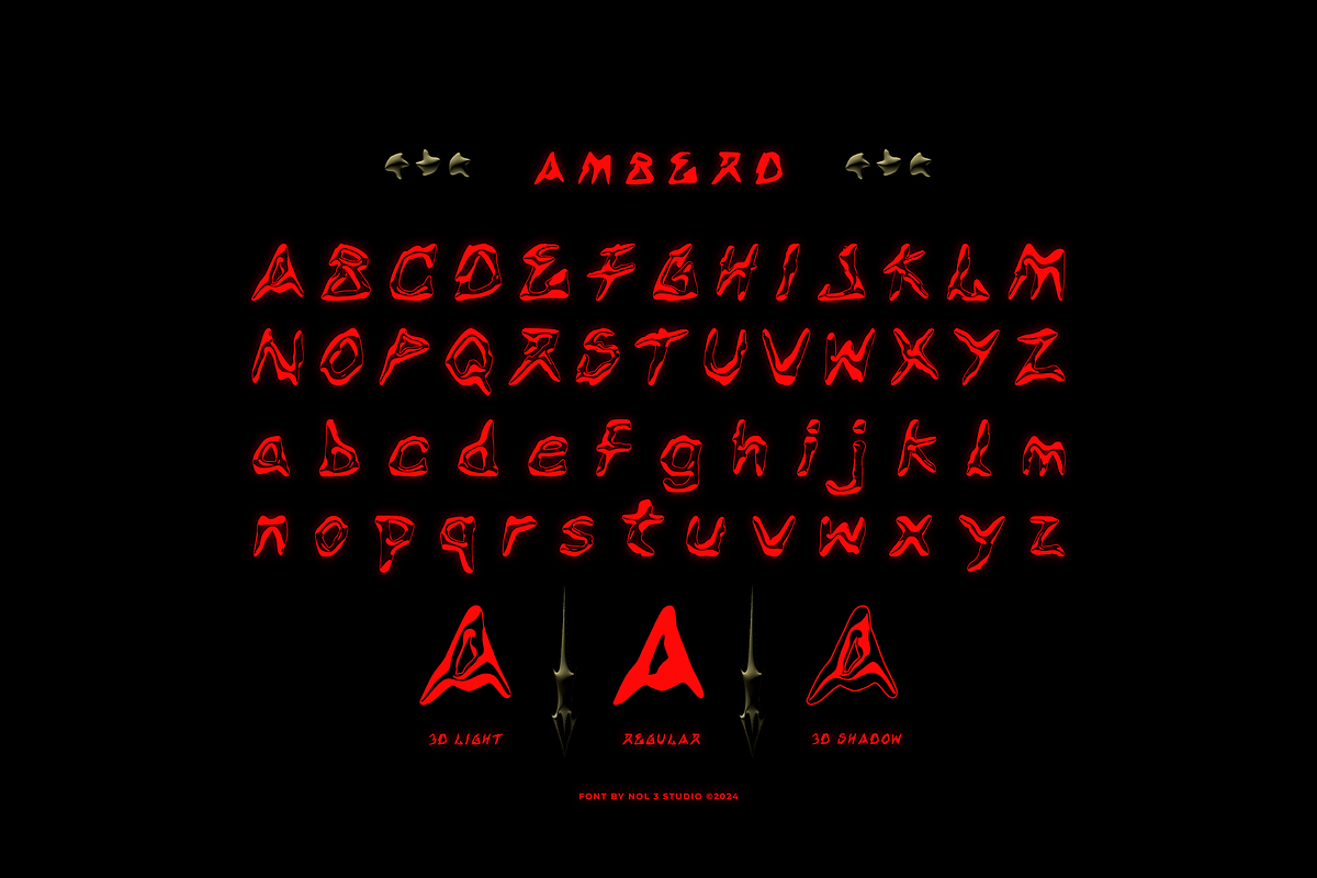 Amberd | 3d Stone Layered font, a Handwritten Font by Nol 3 Studio (Photo 3 of 10)