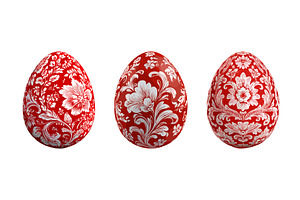 Realistic painted eggs. Red egg, an Object Illustration by Stock-Smart-Start