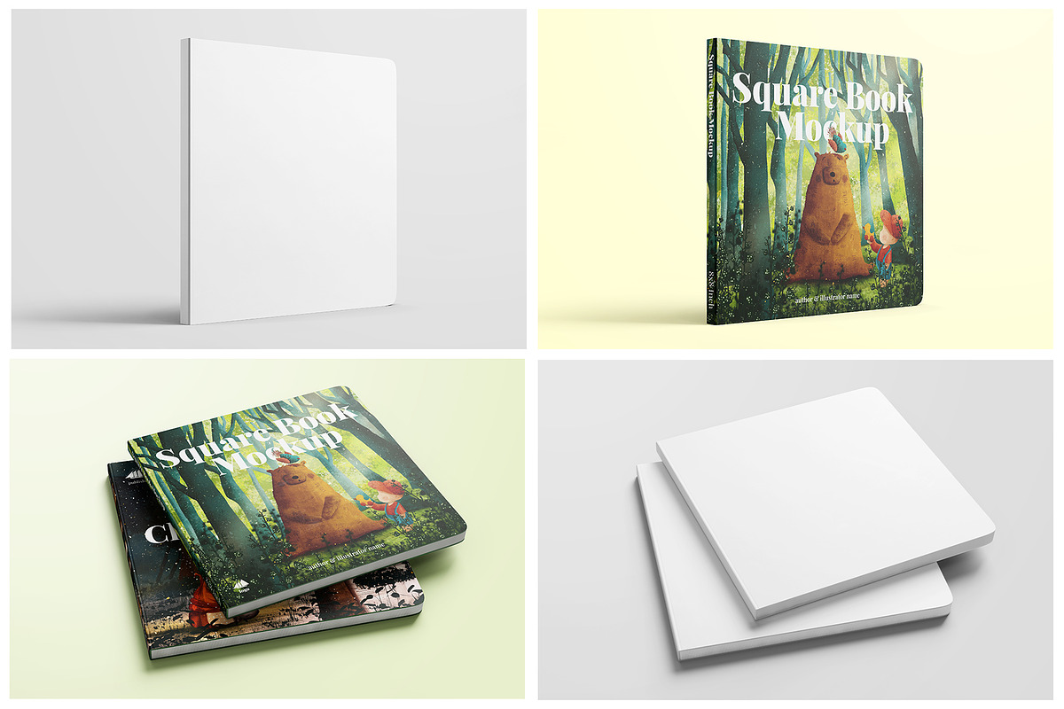 Square Children Book Mockup Set, a Books & Magazine Mockup by Remnand Studio (Photo 8 of 11)