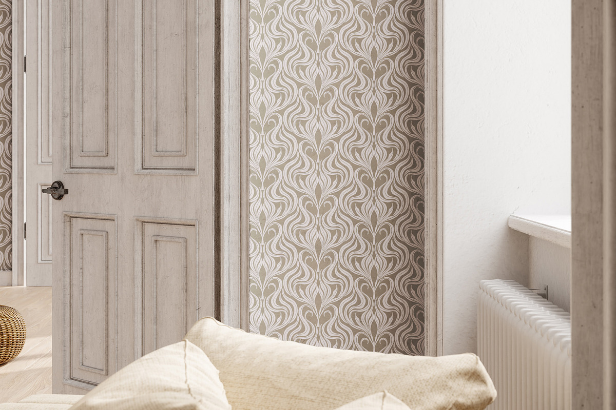 Stone Relief Damask Wallpaper, a Wallpaper Graphic by Bloomart Studio (Photo 2 of 6)