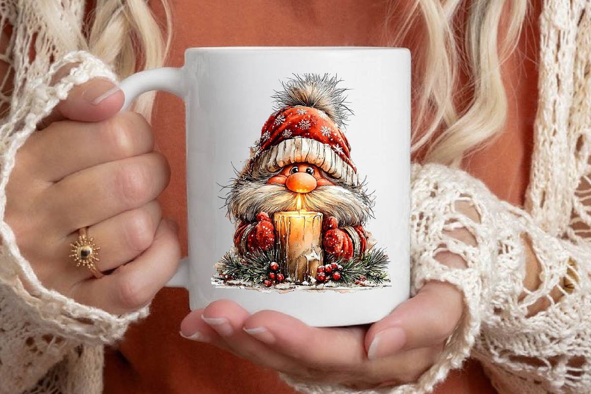 Whimsical Peeking Santa Clipart, a Seasonal Illustration by Black Bird Studio (Photo 6 of 7)