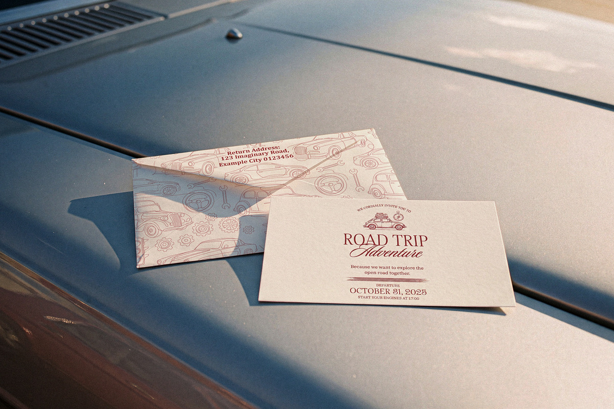 Invitation Card And Envelope Mockup, an Advertising Mockup by Designer Dude (Photo 1 of 2)