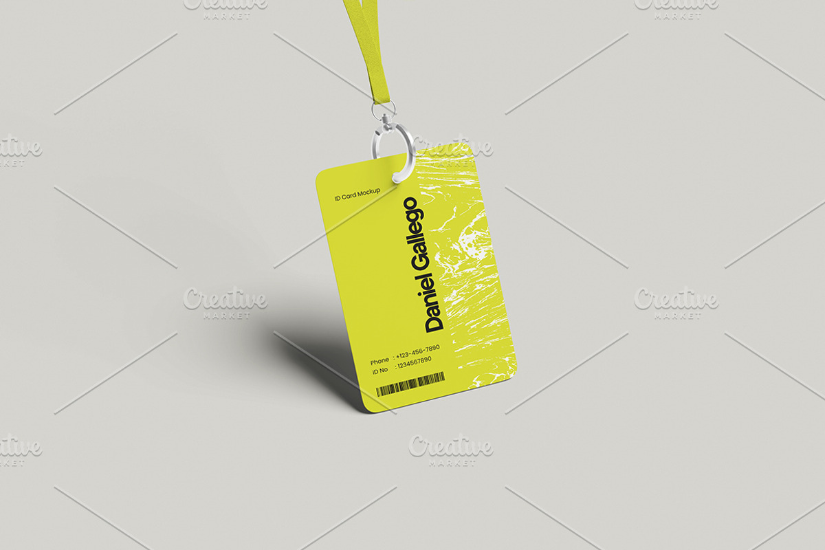 ID Card Mockup For Badge, an Advertising Mockup by Gatamotion (Photo 2 of 5)