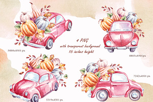 Fall Pumpkin Cars Png