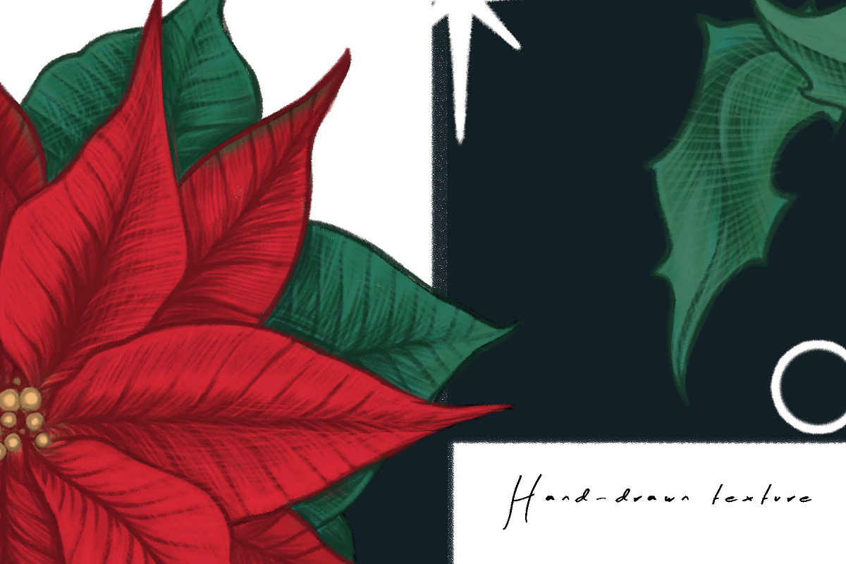 Vintage Christmas Poinsettia Pattern, a Pattern Graphic by Liiafis (Photo 5 of 8)