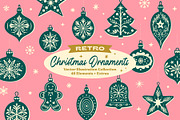 Retro Christmas Ornaments, an Object Graphic by Graphic Goods (Thumbnail 1 of 10)