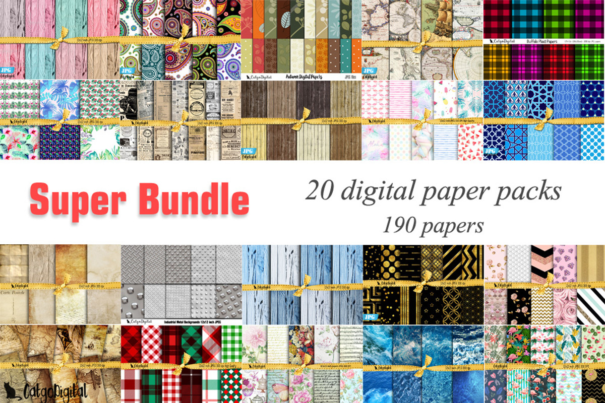 Printable Digital Papers Bundle, a Texture Graphic by CatgoDigital (Photo 22 of 22)