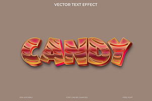 Candy 3D Text Effect Vector File, an Action Add-On by Imamul001