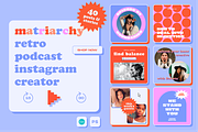 Matriarchy Canva Retro Podcast Insta, a Social Media Template by Luna Studio (Thumbnail 1 of 7)