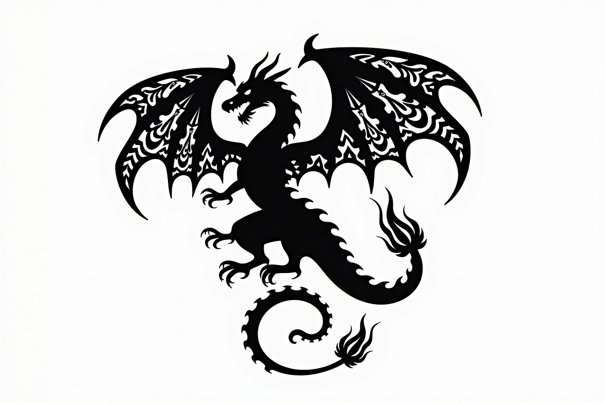 Fierce Black Dragon Emblem Bundle, an Illustration by Designs_River (Photo 2 of 9)