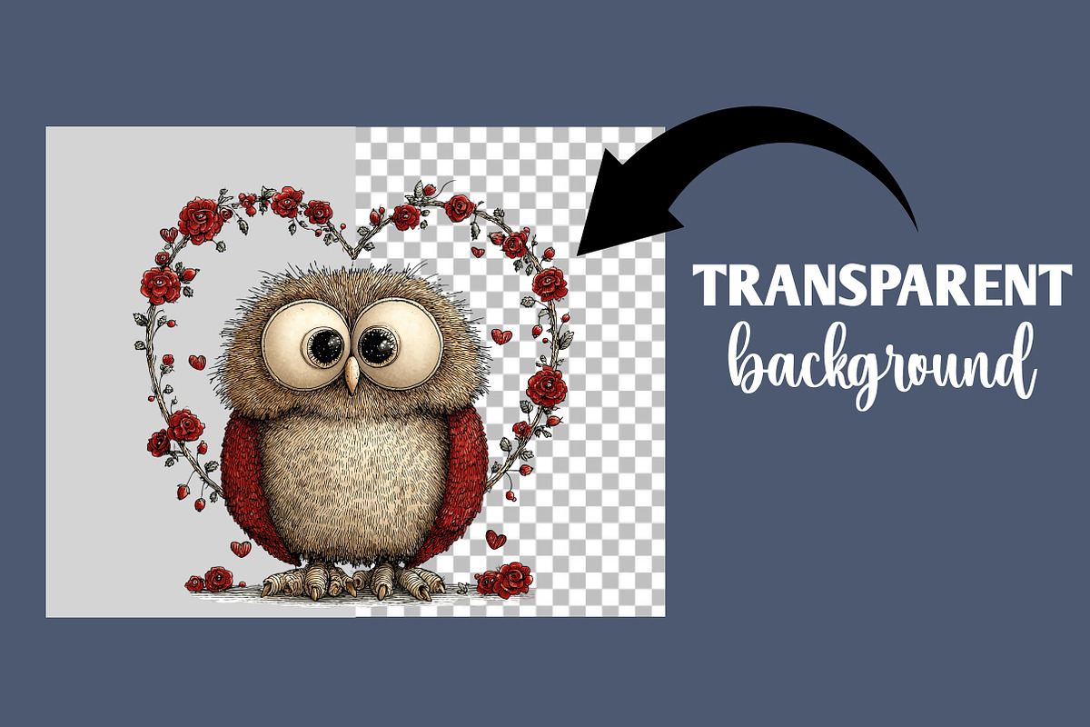 Valentine sweet owl clipart, an Illustration by Designworld (Photo 4 of 6)