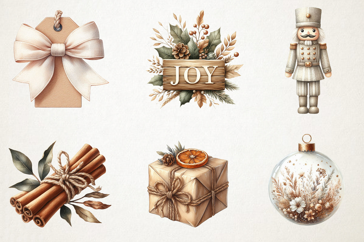 Neutral Christmas Clipart, an Illustration by RobertsArt (Photo 7 of 7)