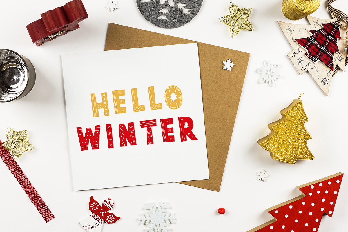 Hello Winter Typography, a Symbol Font by Alice_Evans (Photo 1 of 11)