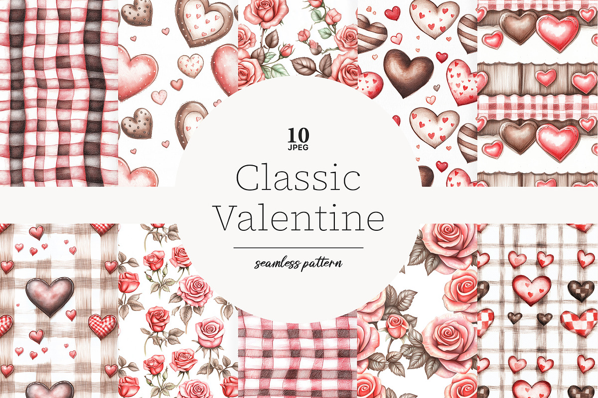 Romantic Valentines Day Digital Pape, a Pattern Graphic by GlamArtZhanna (Photo 1 of 4)