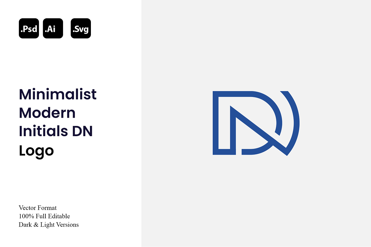 Minimalist Modern Initials DN Logo, a Branding & Logo Template by Luxury Logos (Photo 1 of 4)