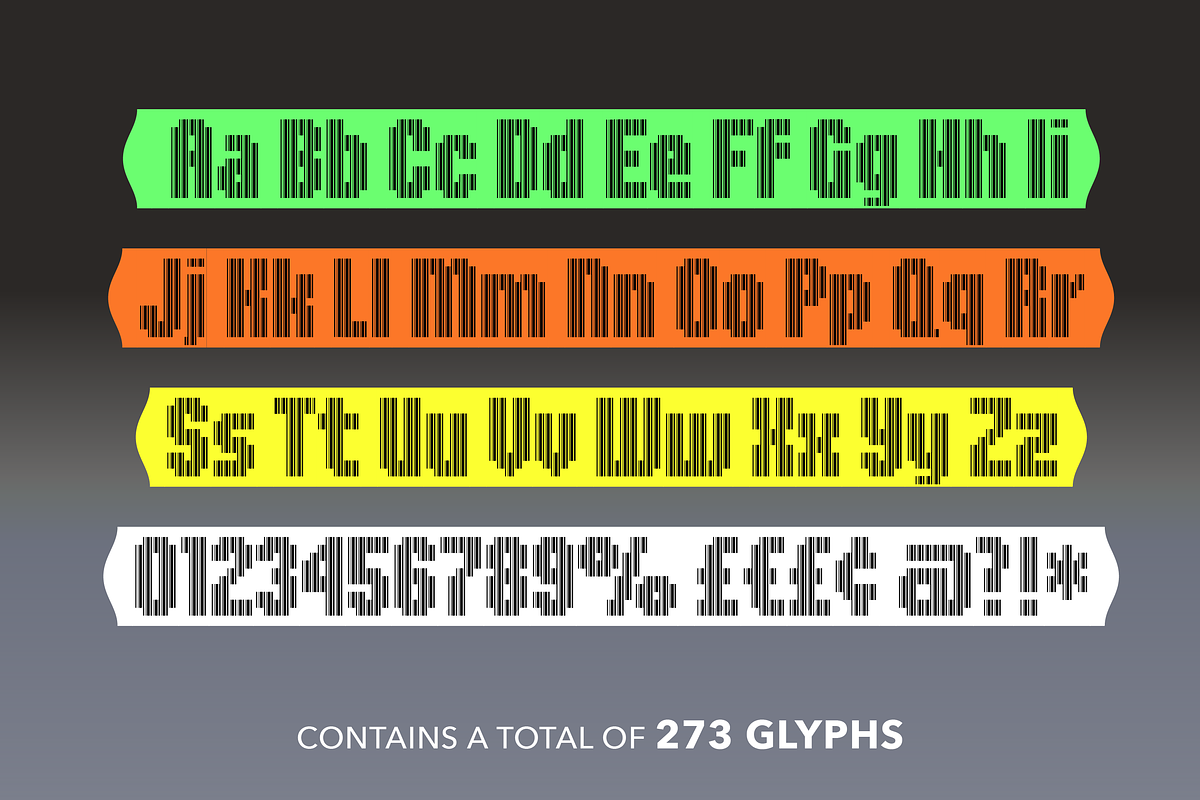 Bar Code Font, a Font by SelfBuild Type