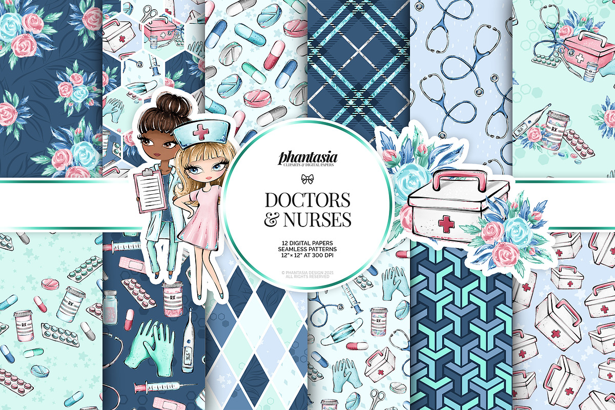 Medical Digital Papers, a Pattern Graphic by Phantasia Design (Photo 1 of 5)