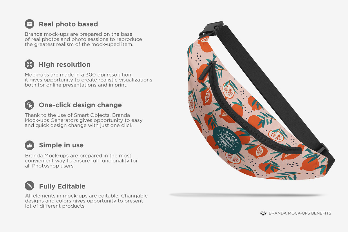 Waist Bag Mock-up, an Apparel Mockup by Branda Keeps (Photo 2 of 17)
