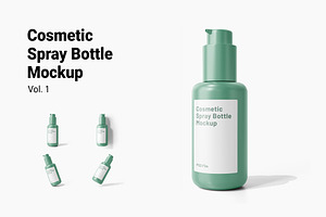 Cosmetic Spray Bottle Mockup Vol.1