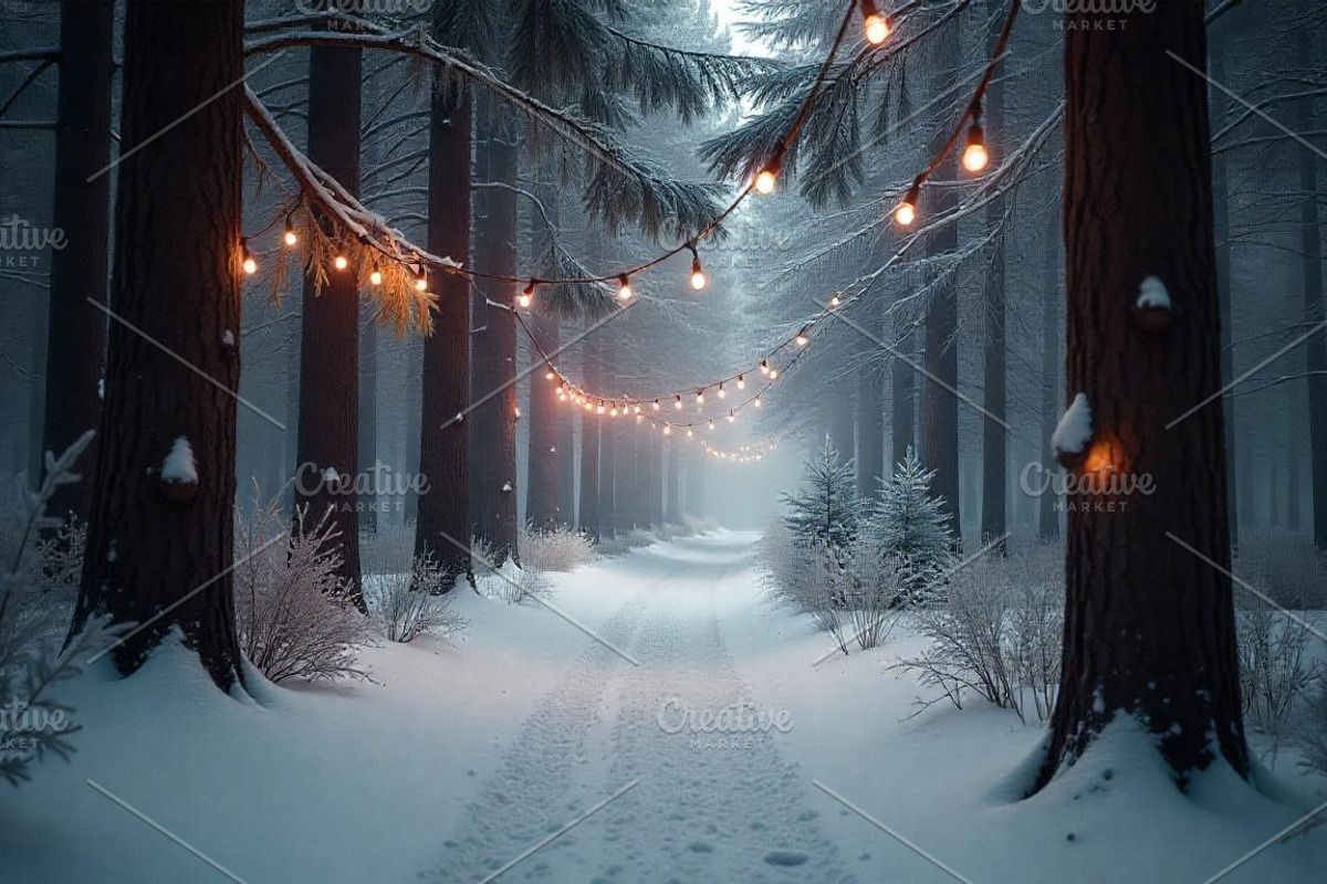 Winter Wonderland Path | Stock Photo, a Holiday Photo by Aura Canyon HQ (Photo 1 of 7)
