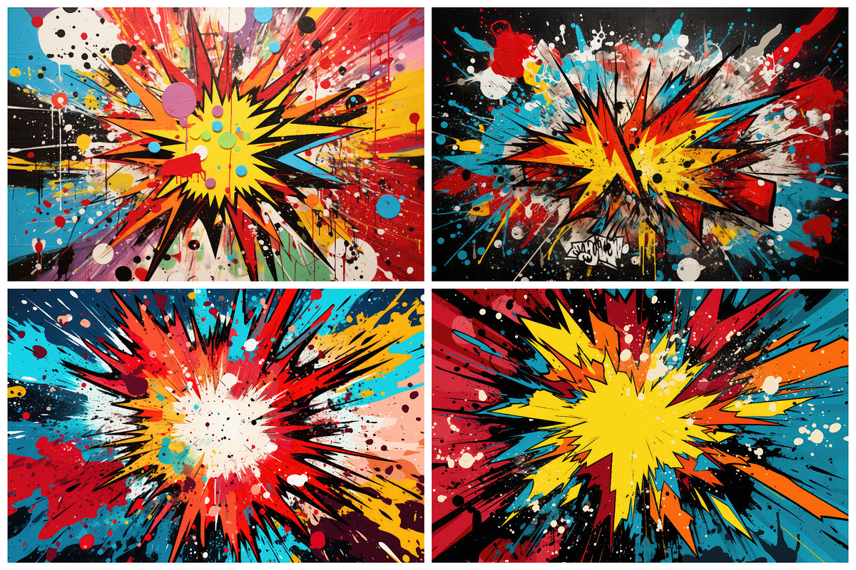 24 Pop Art Comic Backgrounds, a Background Graphic by HipFonts (Photo 5 of 7)
