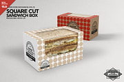 Square Cut Sandwich Box Mockup, a Packaging Mockup by INCDesign (Thumbnail 1 of 6)