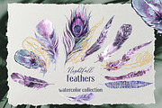 Nightfall Feathers Watercolor, an Illustration by Cat In Colour (Thumbnail 1 of 8)