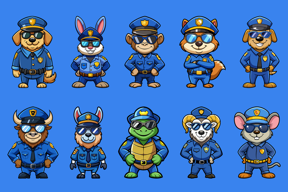 Animal Police Mascot Illustration, an Illustration by Riswan Ratta (Photo 2 of 5)