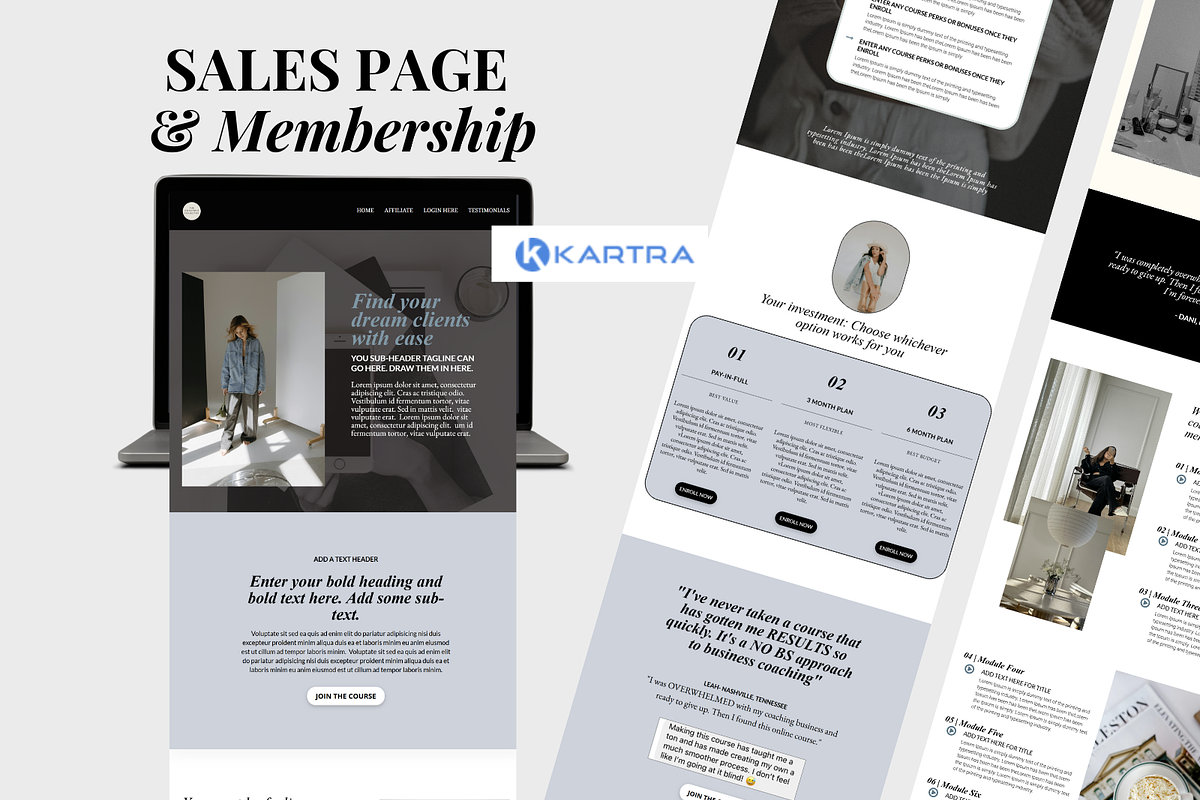 Kartra Coaching Membership Template, a Landing Page Template by Solana Creative Co. (Photo 1 of 12)