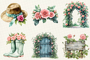 Mint & Pink Rose Garden Sublimation, an Illustration by OK Design (Thumbnail 3 of 5)