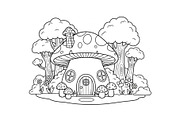Whimsical Mushroom House Line Art bu, an Illustration by Designs_River (Thumbnail 29 of 51)