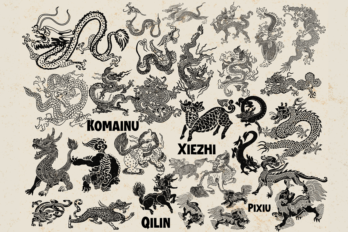 Dragon stamps for Procreate, a Brush Add-On by TheWhiteCatLab (Photo 8 of 9)
