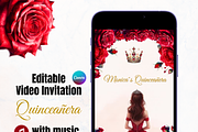 Quinceañera red Video Invite Canva, an Invitation Template by VM PARTYS  BY TAIRUMA (Thumbnail 1 of 9)