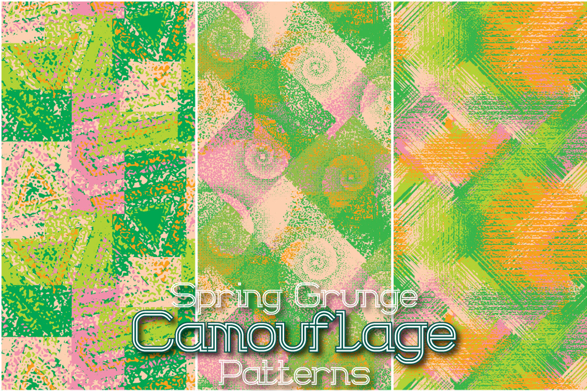 24 Spring Grunge Camo Patterns, a Pattern Graphic by Guten Tag Vector
